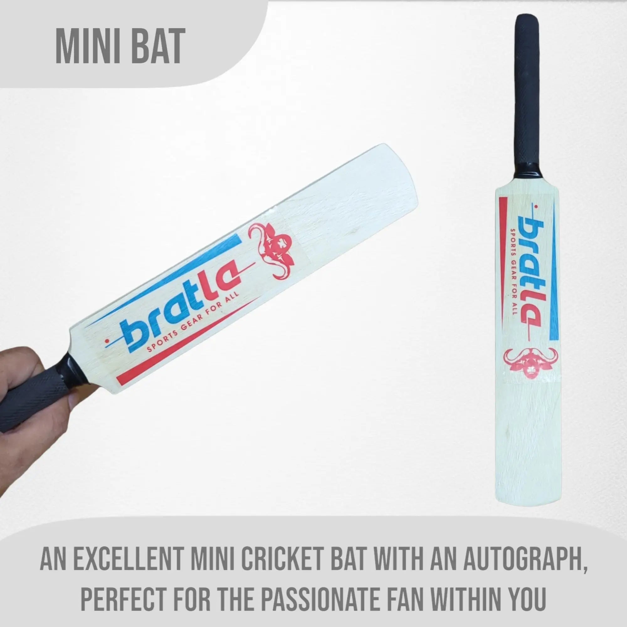 Bratla Autograph Signature Mini Cricket Bat (15 Inches) - Miniature Bat