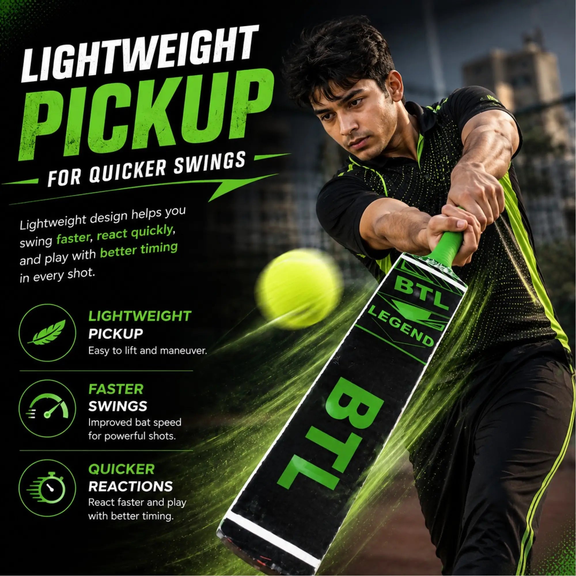 Bratla BTL Legend Adult Cricket Bat for Tape Ball & Tennis Ball Cricket - Full Size Lightweight Popular Willow Tape Ball Cricket Bat