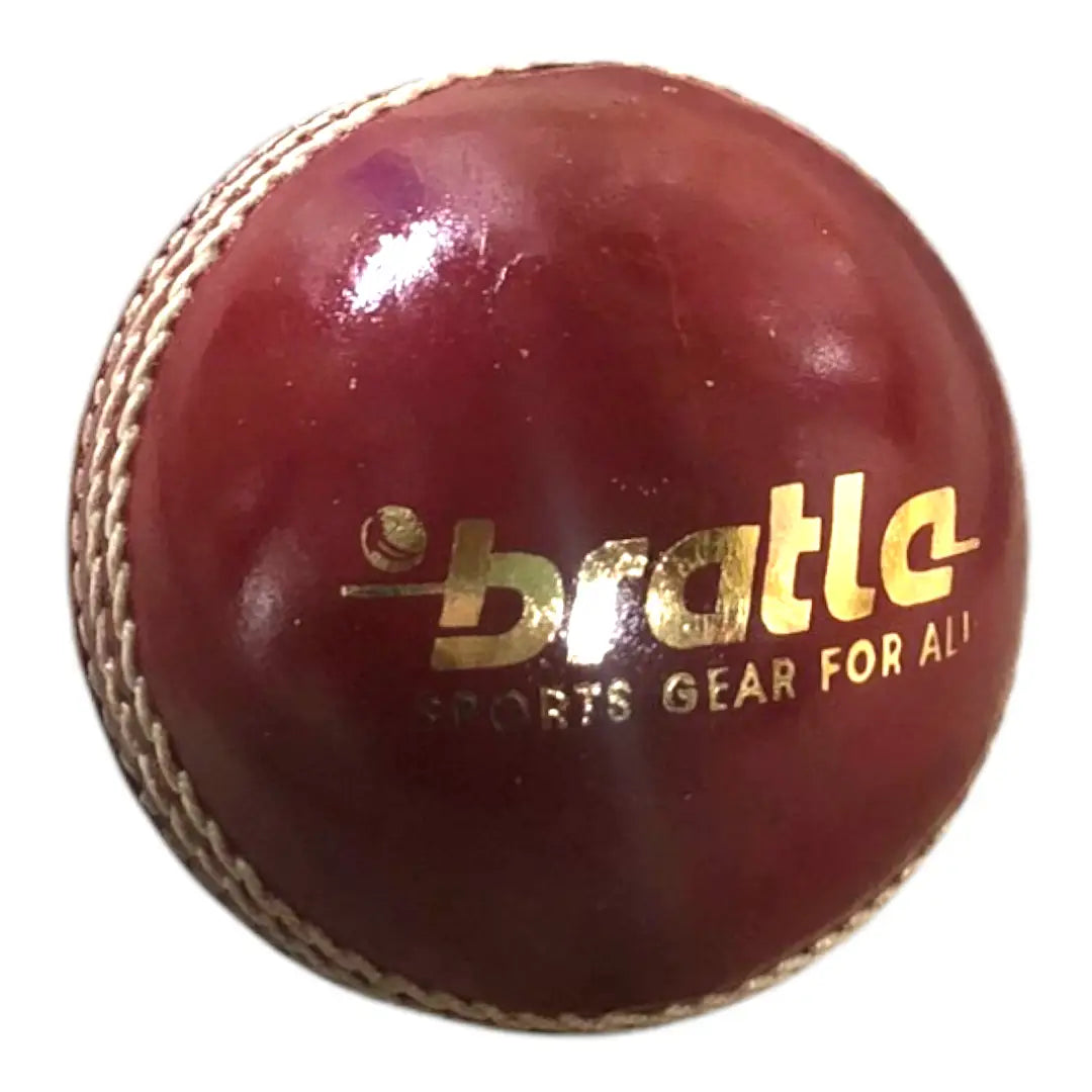 Bratla Club Cricket Ball Leather Hard Ball for Junior & Senior - Red / Senior - BALL - 4 PCS LEATHER