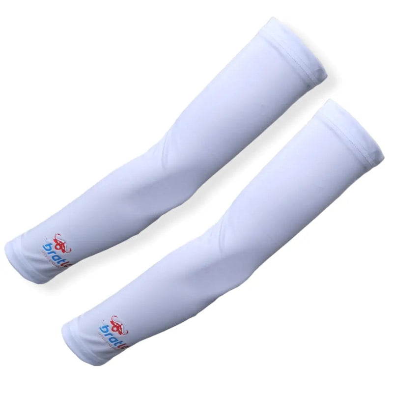 Bratla Compression Arm Sleeve Stretchable Protects From Sun Burn and field Bruises - Medium / White - CLOTHING - SHIRT