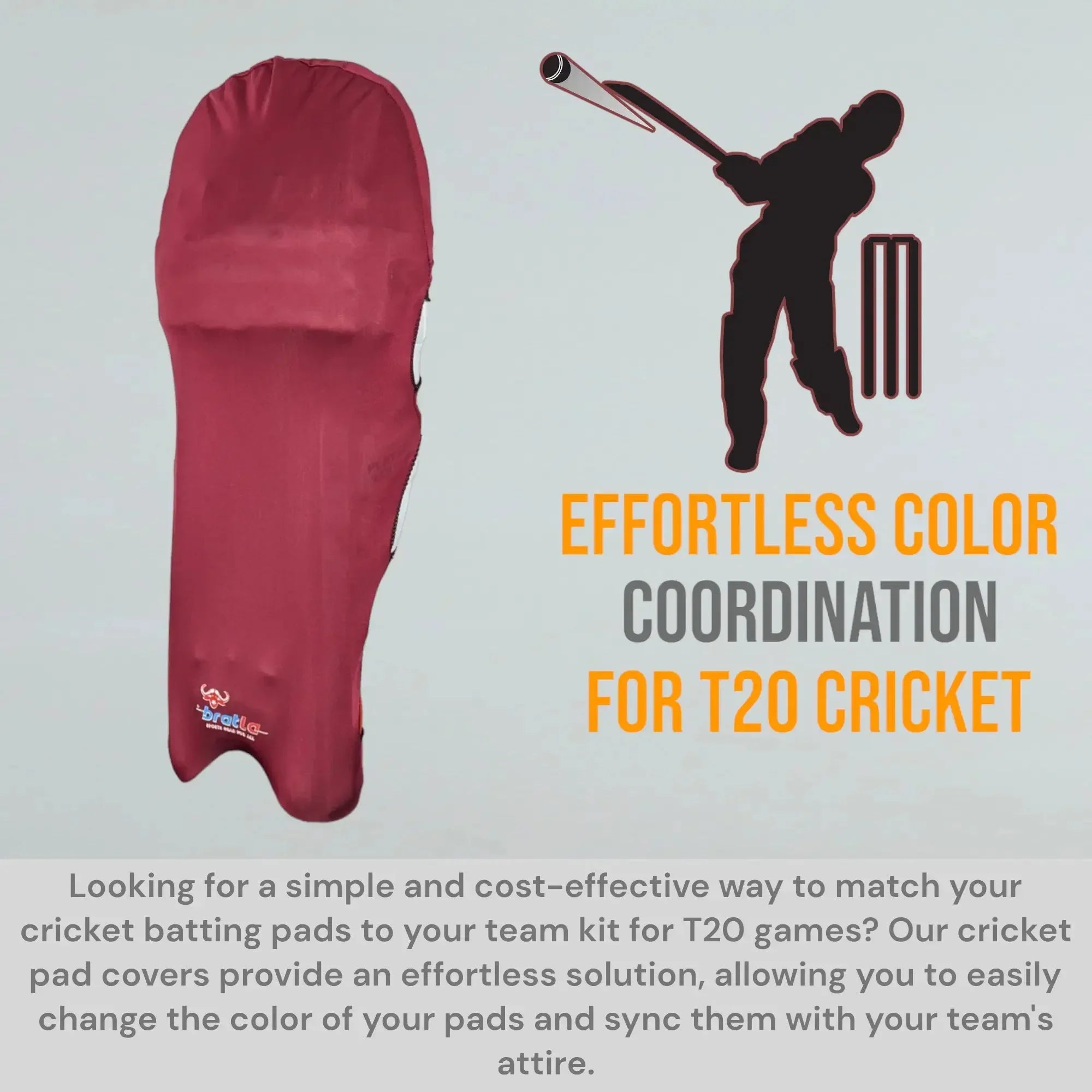 Bratla Cricket Batting Pad Covers Fit Neatly Easily Put On - PADS - BATTING COVER