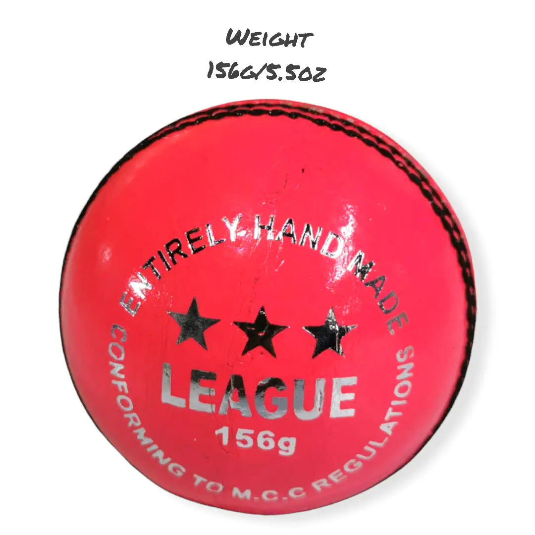 Bratla League Cricket Ball Pink Leather Hard Ball Hand Stitched Pack of