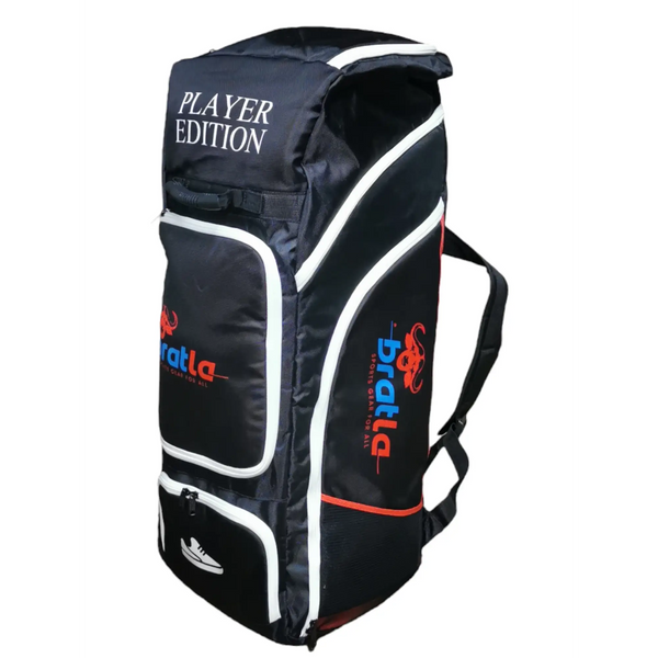 Bratla Player Edition Cricket Kit Bag Duffle for Full Size Kit with 7 Pockets Black - BAG - PERSONAL