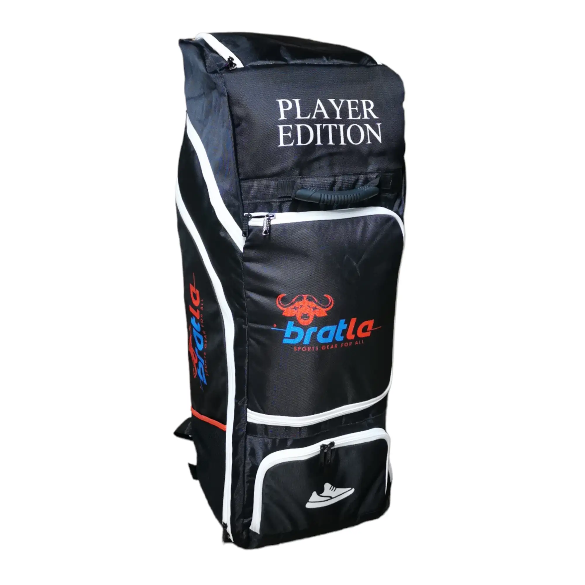 Bratla Player Edition Cricket Kit Bag Duffle for Full Size Kit with 7 Pockets Black - BAG - PERSONAL