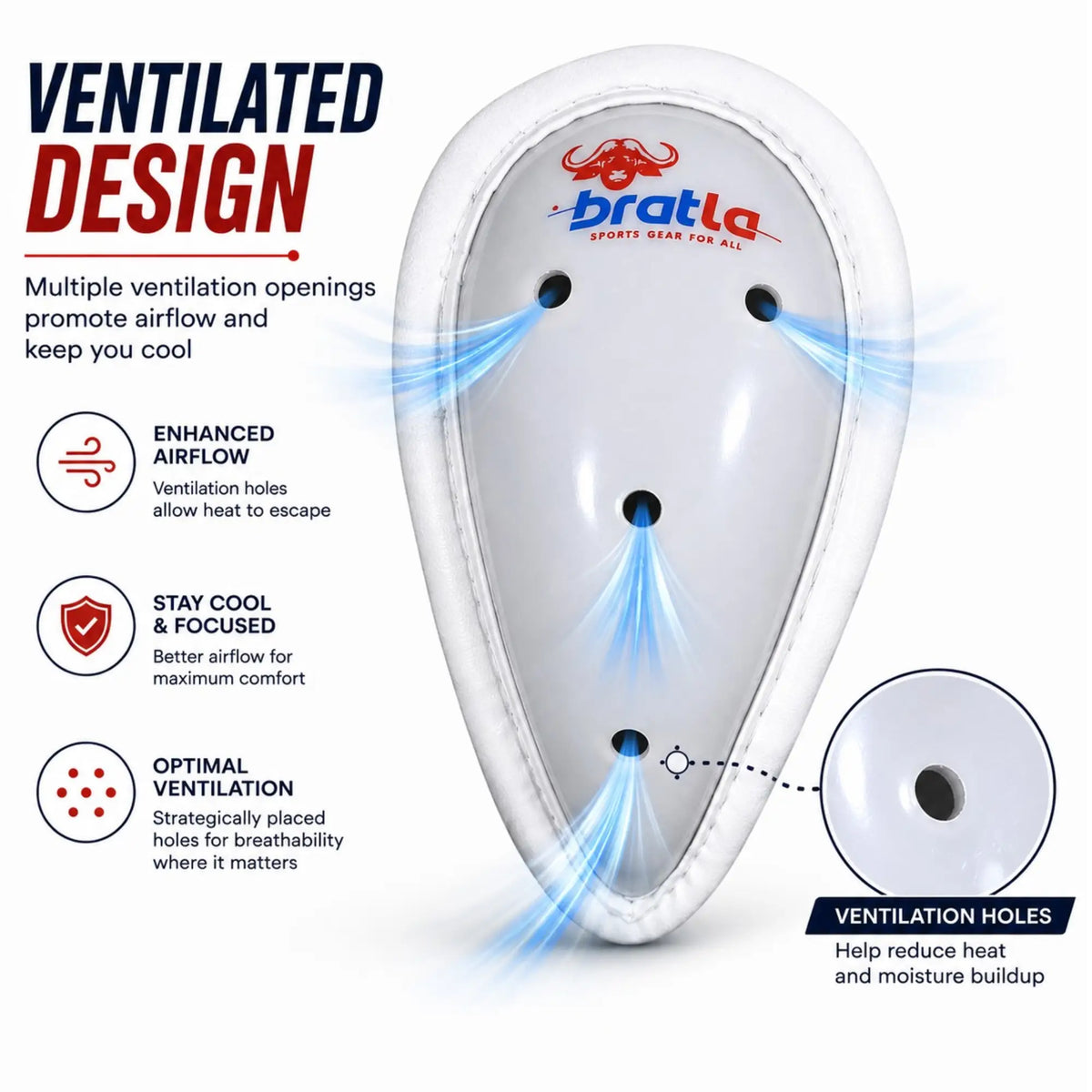 Bratla Pro Cricket Abdominal Guard Slip-in Groin Protector with Foam Casing - BODY PROTECTORS - ABDO GUARDS