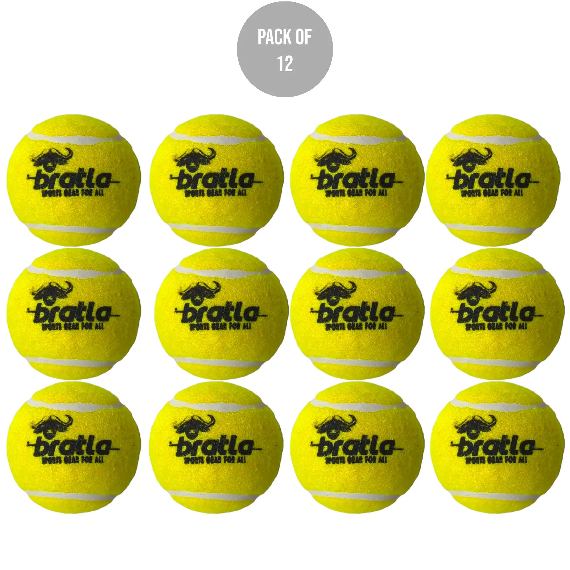 Bratla Pro Cricket Tennis Tape Ball Pack of 3 Lightweight - Pack of 12 - BALL - SOFTBALL