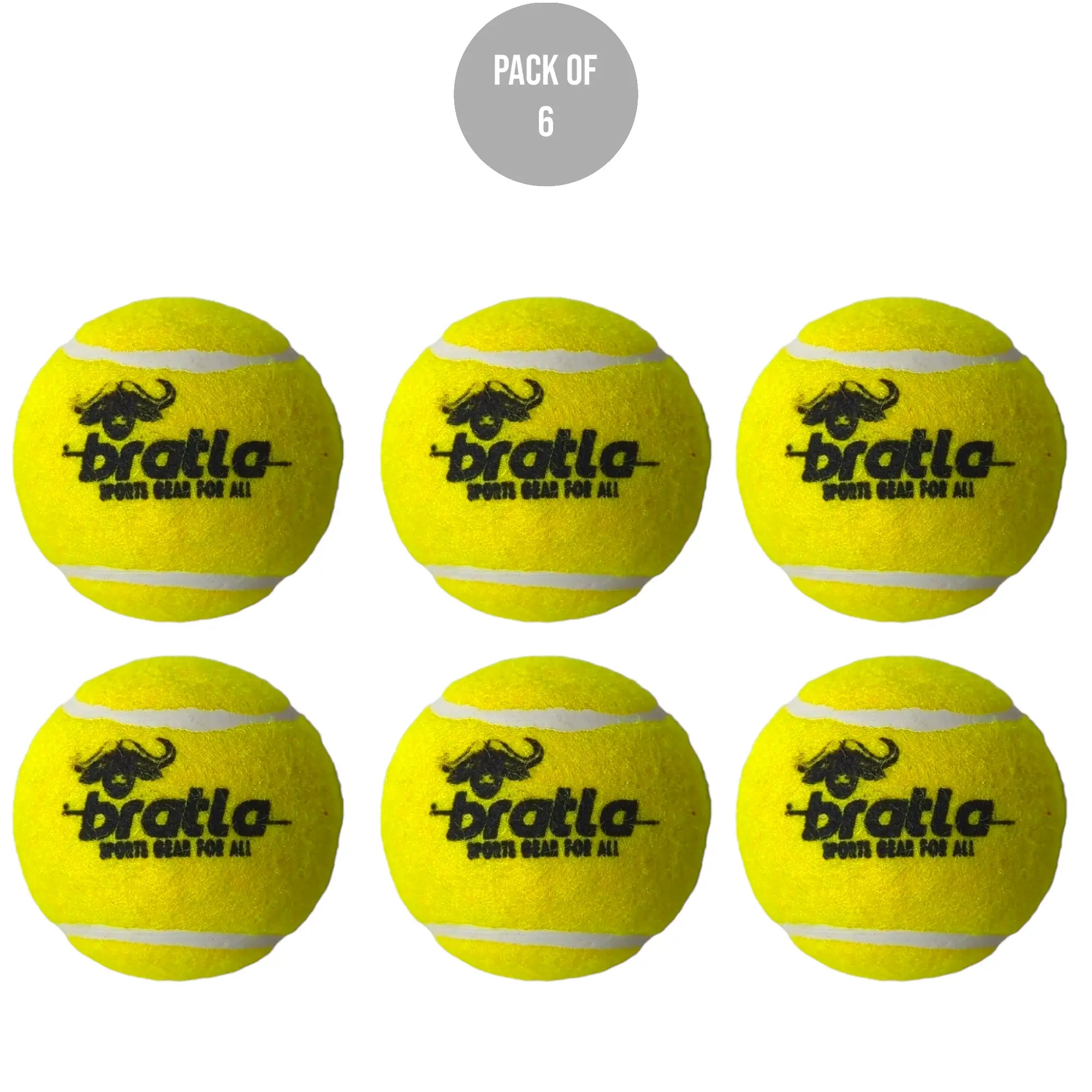 Bratla Pro Cricket Tennis Tape Ball Pack of 3 Lightweight - Pack of 6 - BALL - SOFTBALL