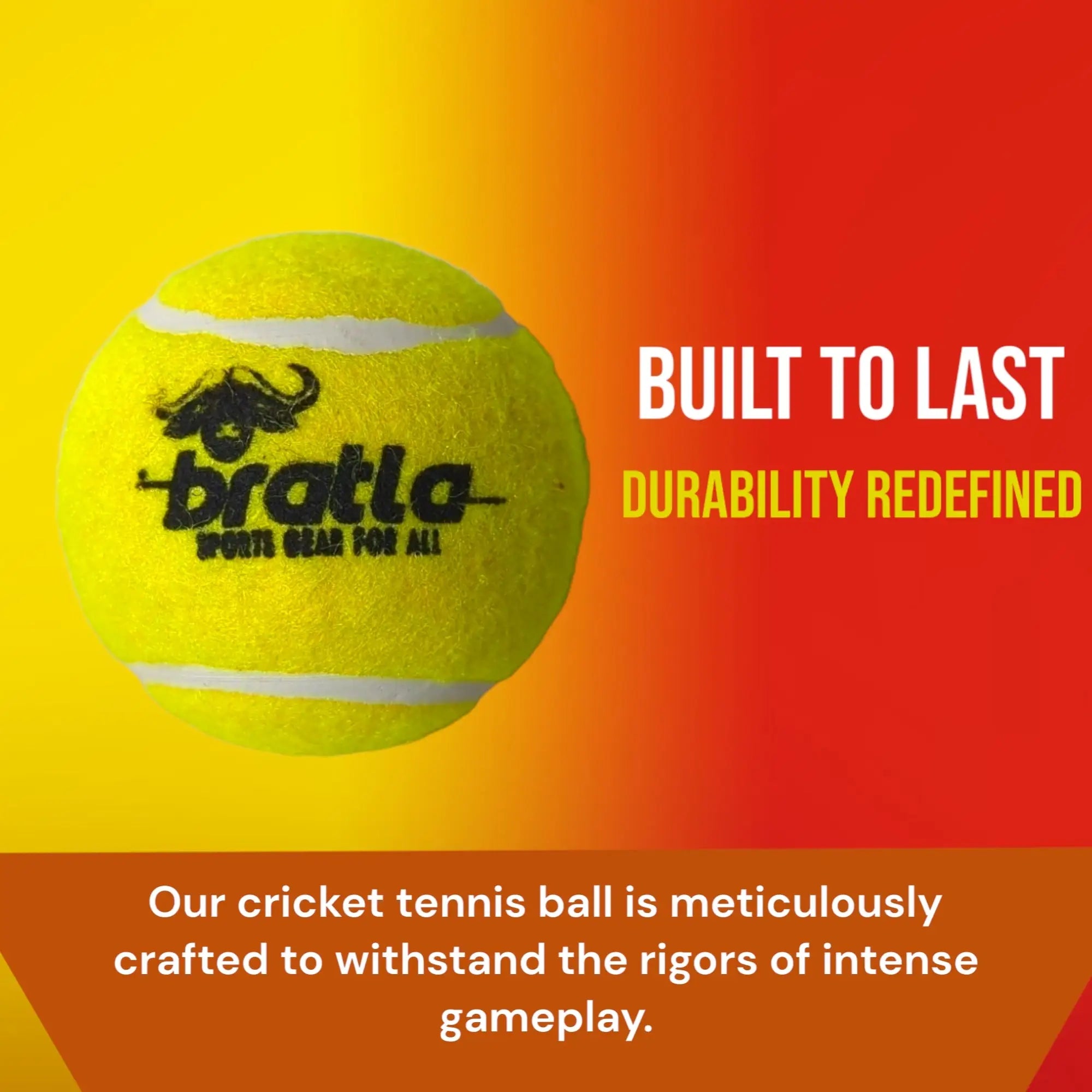 Bratla Pro Cricket Tennis Tape Ball Pack of 3 Lightweight - BALL - SOFTBALL