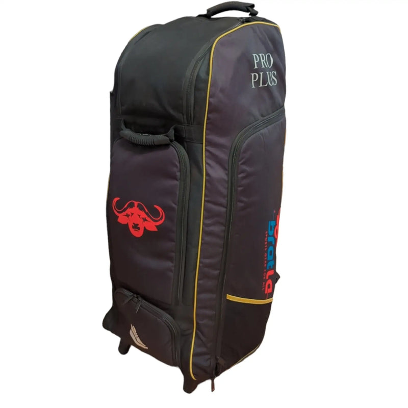 Bratla Pro Plus Cricket Kit Bag Duffle Wheelie for Full Size Kit with 6 Pockets Black - BAG - PERSONAL