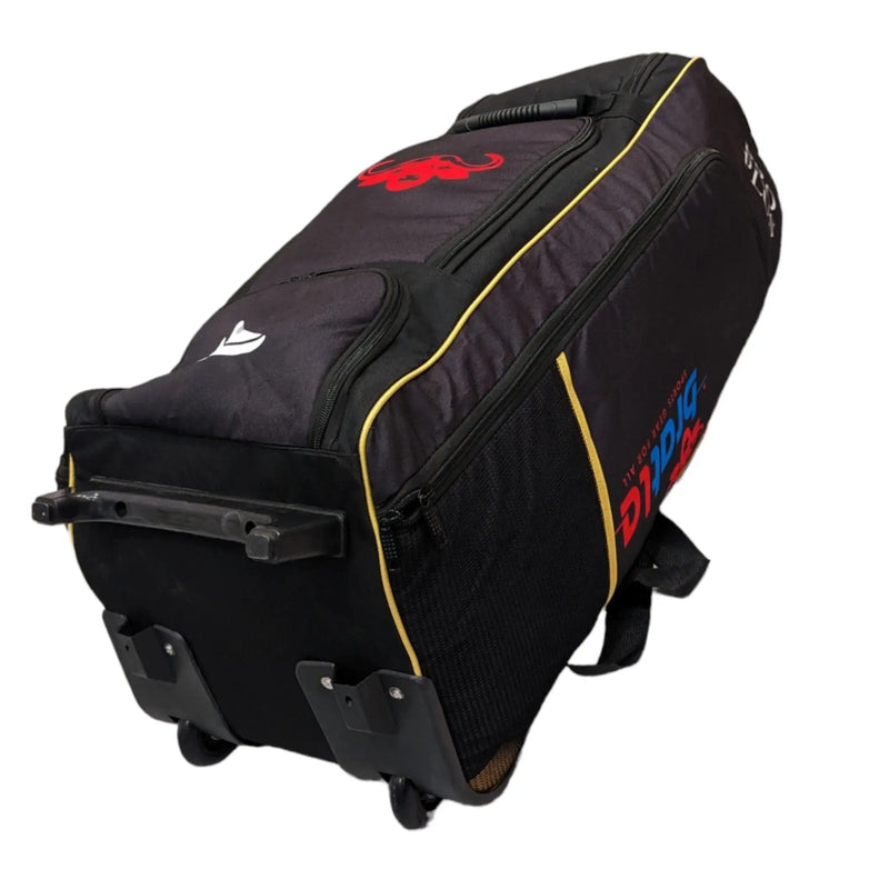Bratla Pro Plus Cricket Kit Bag Duffle Wheelie for Full Size Kit with 6 Pockets Black - BAG - PERSONAL