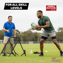 Bratla Pro Rebounder Rugby Ball Size 5 – Solo Training Rugby Ball for Passing & Catching Practice | Hand Stitched Durable Rubber Grip | Match Ball Weight | Rugby Training Equipment for All Players