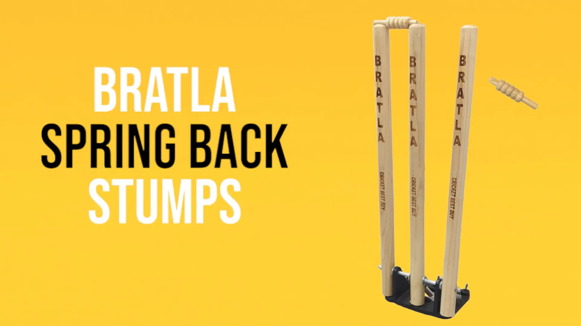 Bratla spring back stumps with light wood finish and black metal base.