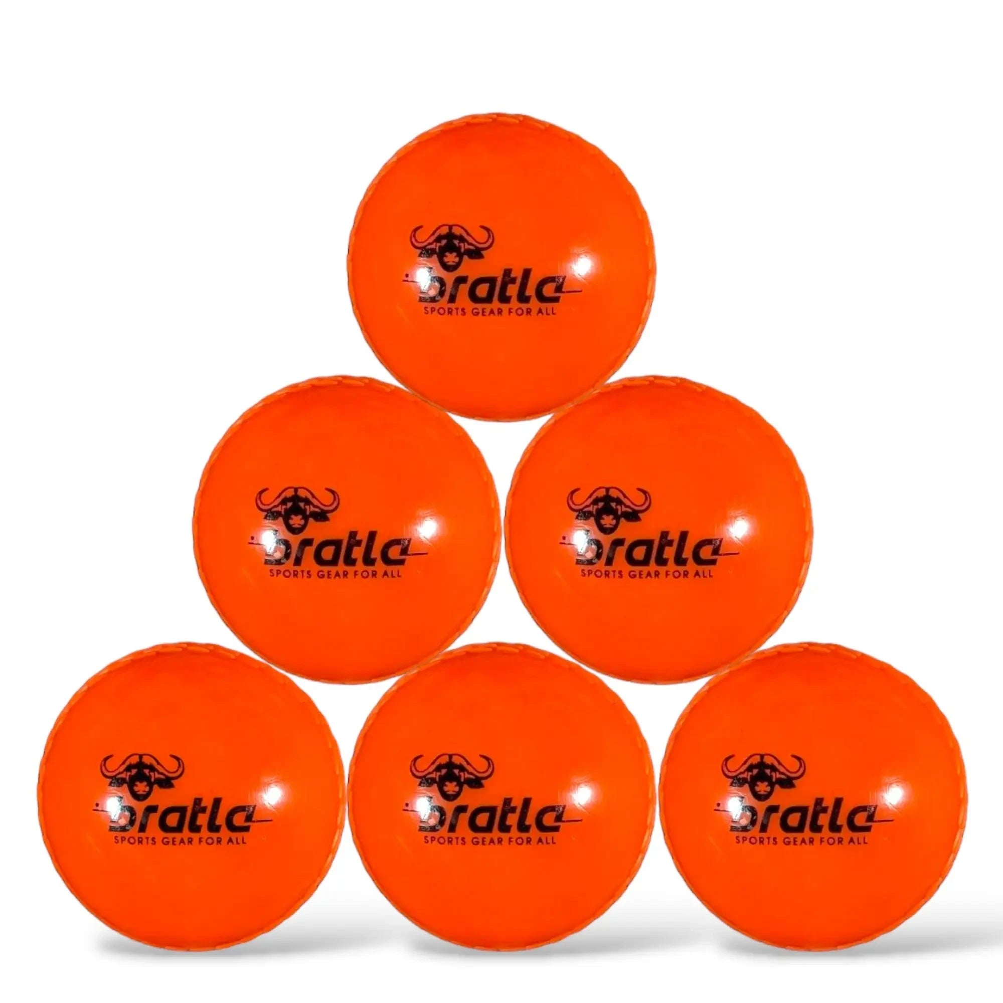 Bratla Wind Cricket Balls - Soft Training Practice Cricket Air Balls for Coaching Indoor & Outdoor - Pack of 6 - Orange - BALL - TRAINING