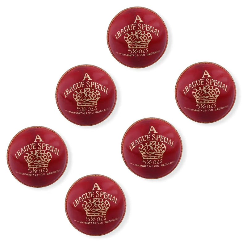 CA League Special Cricket Hard Ball Premium Quality Chrome Leather (Pack of 6) - Senior / Red - BALL - 4 PCS LEATHER