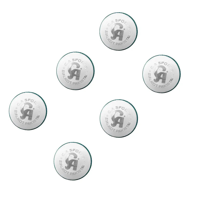 CA League Special Cricket Hard Ball Premium Quality Chrome Leather (Pack of 6) - Senior / White - BALL - 4 PCS LEATHER