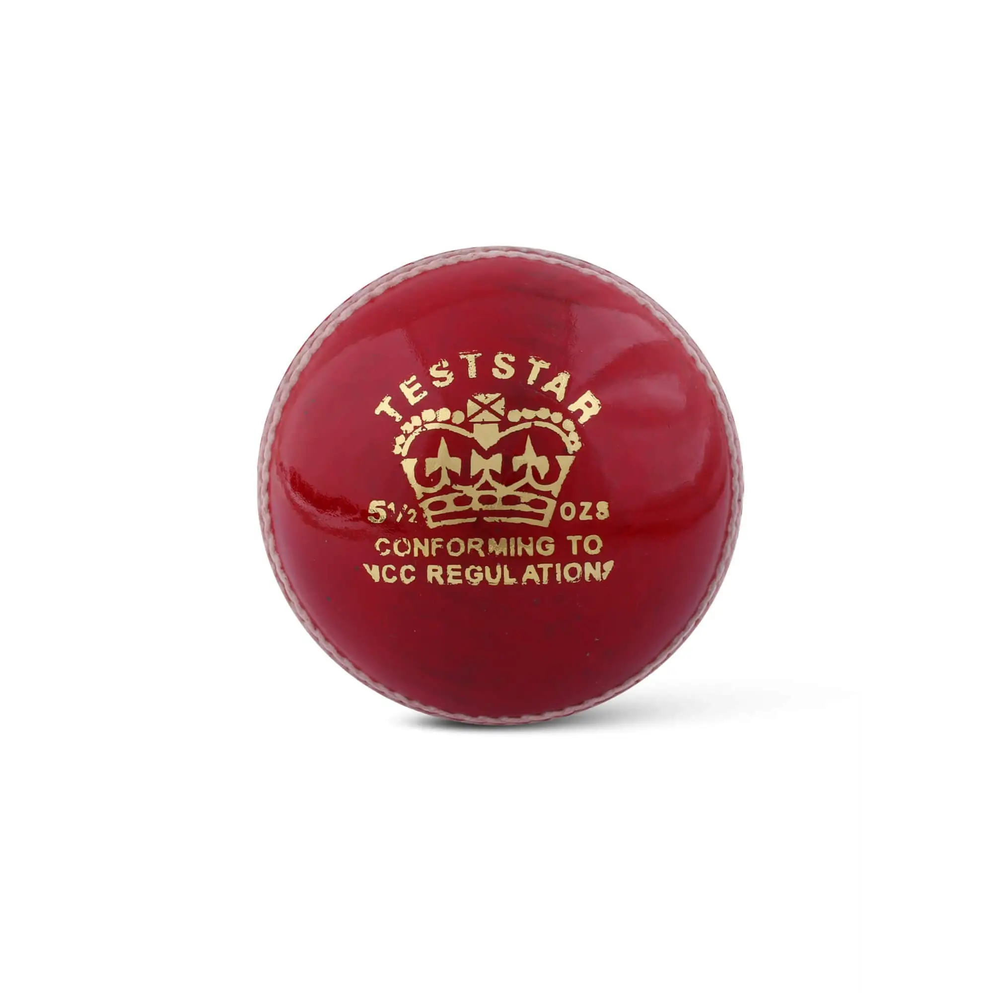 CA Test Star Cricket Hard Ball Chrome Leather Premium Quality - Senior / Red - BALL - 4 PCS LEATHER