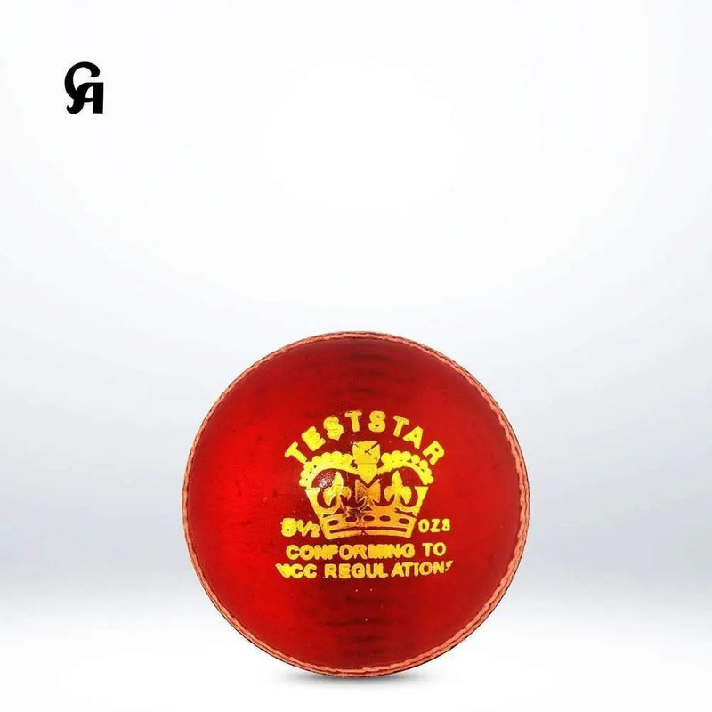 Ca Test Star Red Cricket Ball - BALL - 4 PCS LEATHER