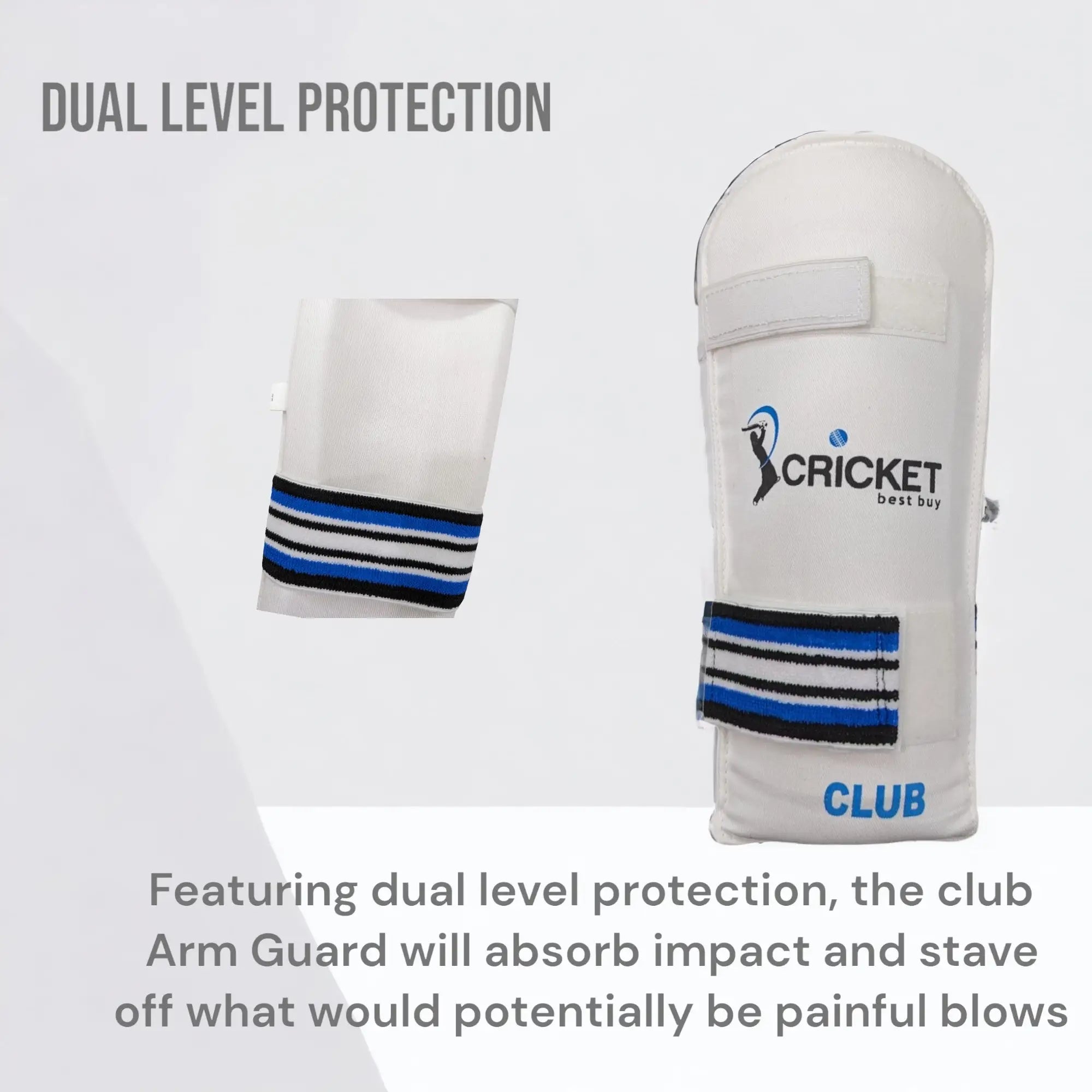 CBB Club Cricket Arm Guard Protector Padded Foam Elastic Velcro Strap - BODY PROTECTORS - ARM GUARDS