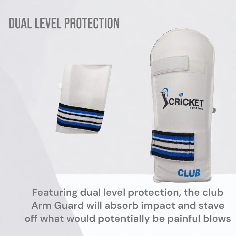 CBB Club Cricket Arm Guard Protector Padded Foam Elastic Velcro Strap - BODY PROTECTORS - ARM GUARDS