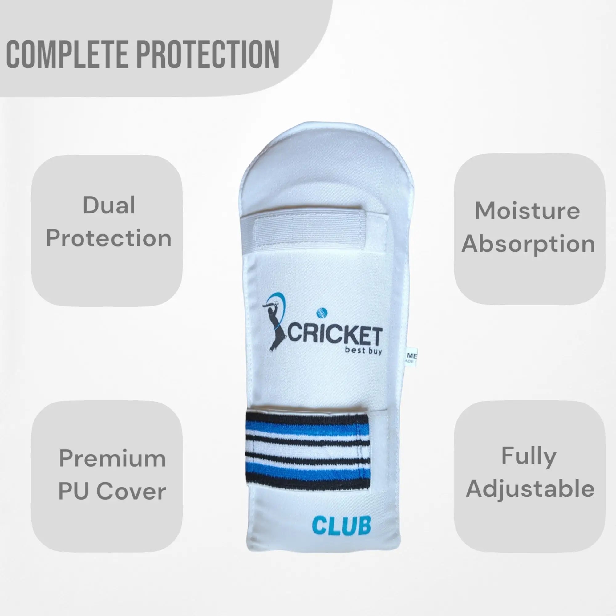 CBB Club Cricket Arm Guard Protector Padded Foam Elastic Velcro Strap - BODY PROTECTORS - ARM GUARDS
