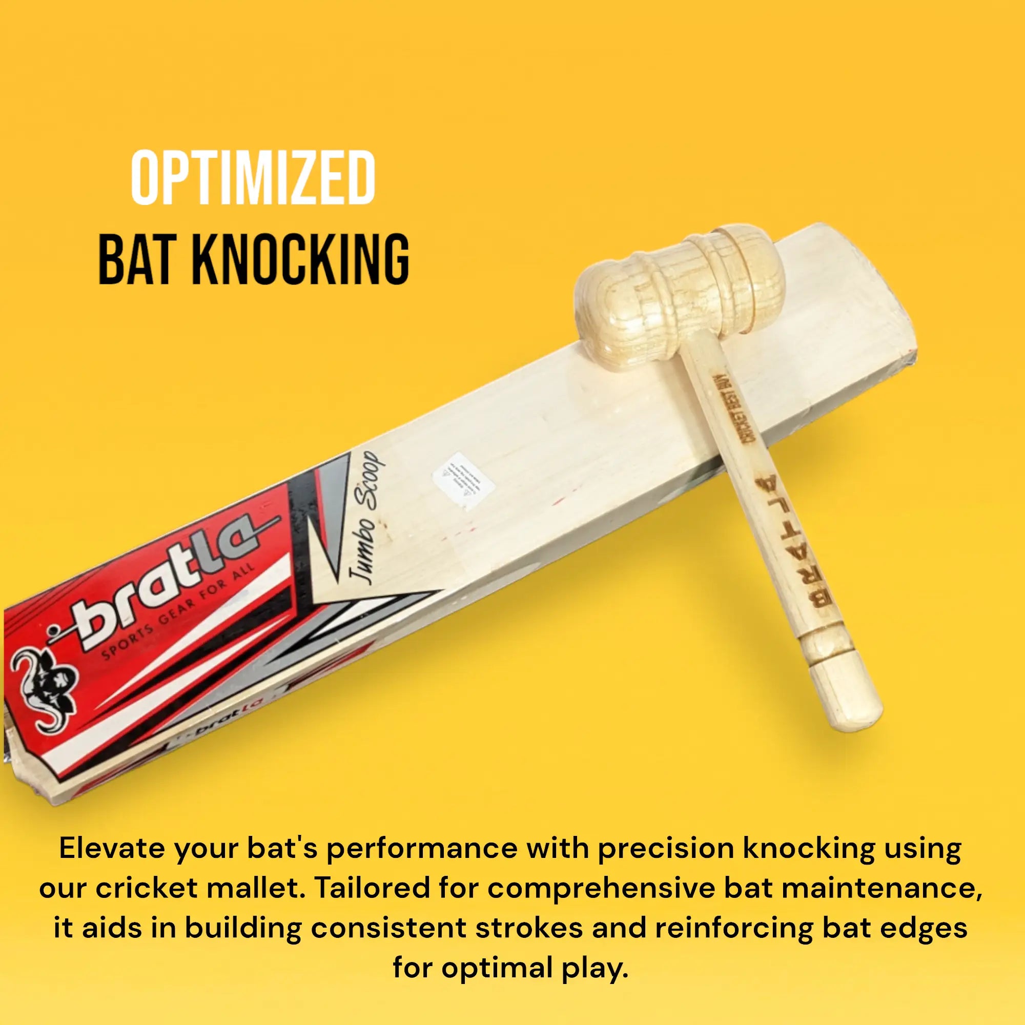 CBB Cricket Bat Mallet Wooden Pro Knocking Bat Hammer - Bat Mallet