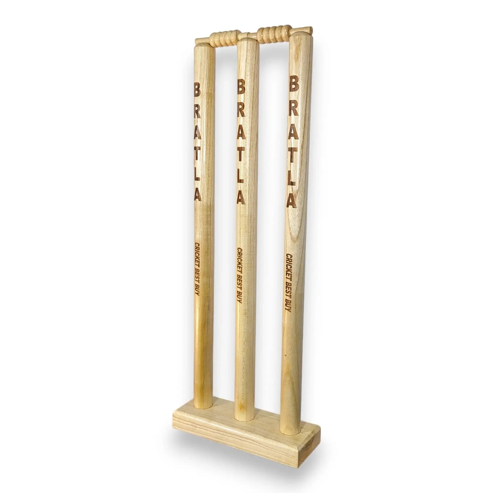 CBB Cricket Wicket Stumps Multi-Surface Placement with Wood Base - STUMPS