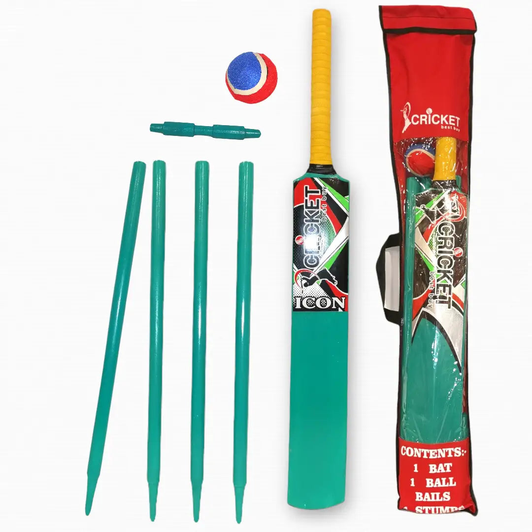 CBB Icon Wooden Cricket Set for Kids Various Colors Great Starter Set - BATS - CRICKET SETS