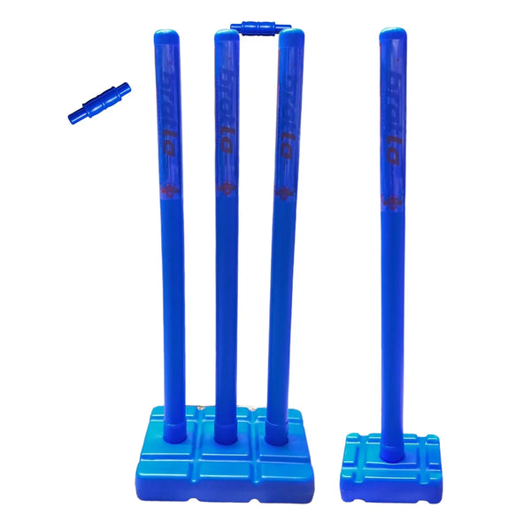 CBB Pro Cricket Plastic Wicket Stumps with Base Blue Multi Surface Placement - STUMPS