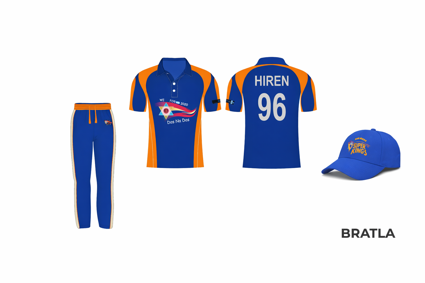 Cricket Team Uniform Blue Customized Color Clothing Shirt Trouser 2 Piece Set