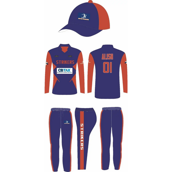 Custom Sports Wear USA Customized Cricket Kit CR-9 Full Set (Shirt + Pants + Cap) / Style-1 / Summer
