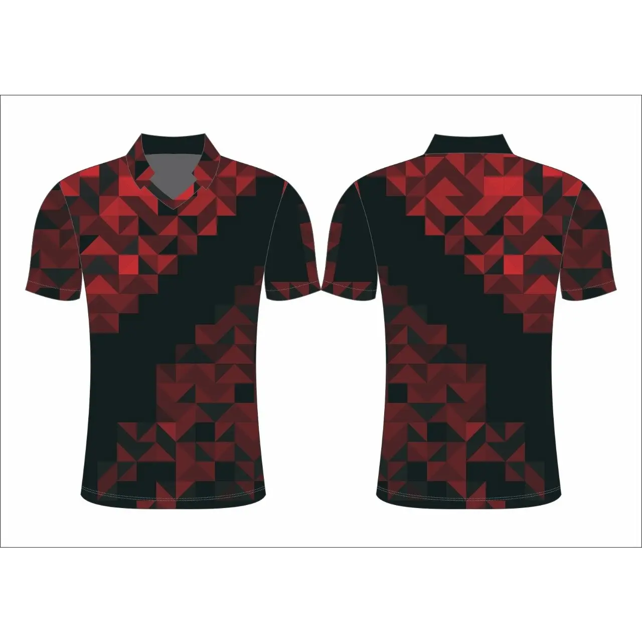 Cricket Jersey Red Black Customized Sublimation Shirt - Chat/Call/email for price - CLOTHING CUSTOM