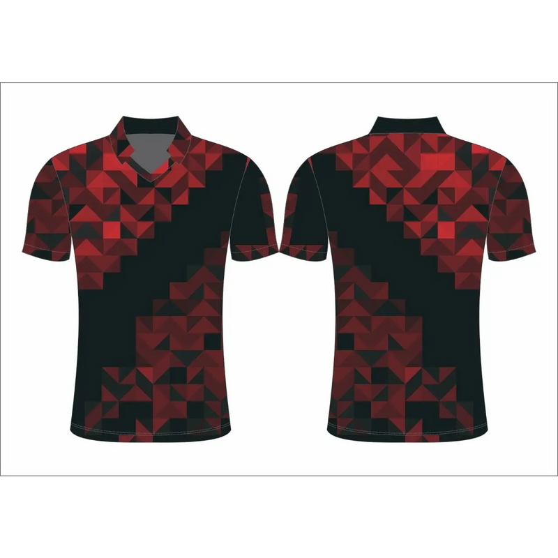 Cricket Jersey Red Black Customized Sublimation Shirt - Chat/Call/email for price - CLOTHING CUSTOM