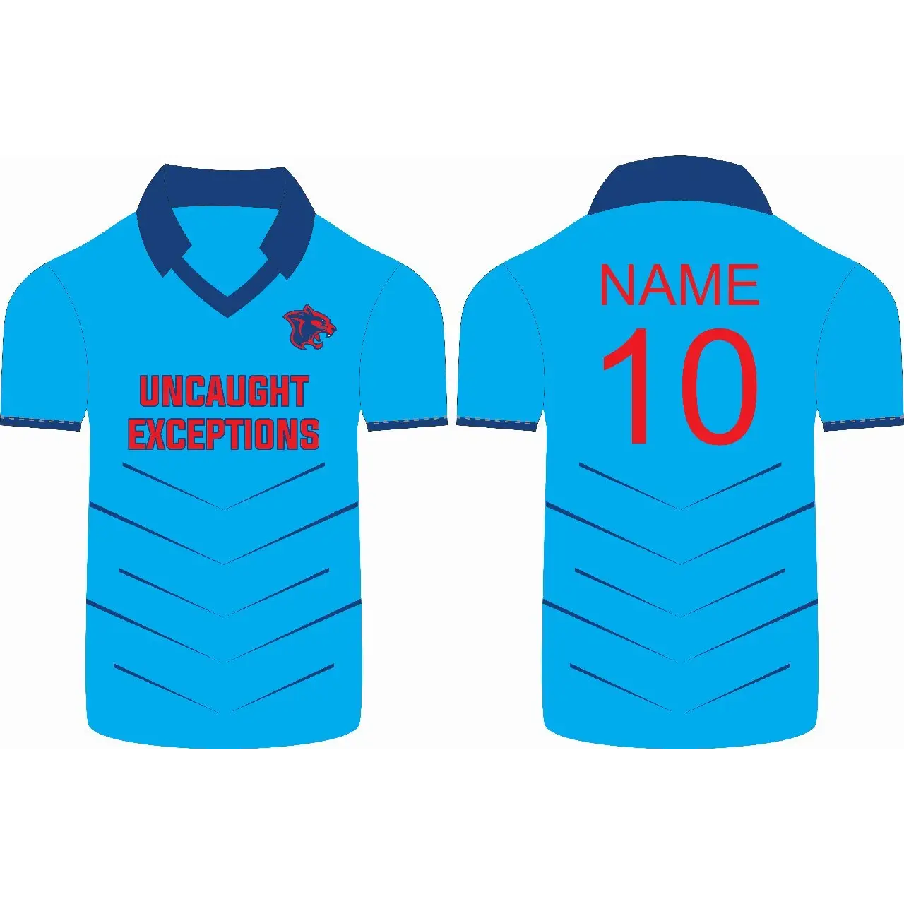 Cricket Jersey Shirt Customized Sublimation Sky Blue - CLOTHING CUSTOM