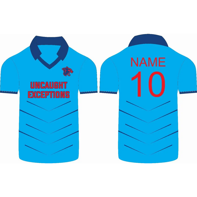 Cricket Jersey Shirt Customized Sublimation Sky Blue - CLOTHING CUSTOM