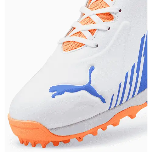 Puma 22 FH Rubber Cricket Shoes White-Bluemazing Neon Citrus - FOOTWEAR - RUBBER SOLE