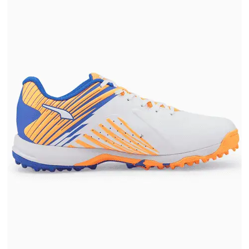 Puma 22 FH Rubber Cricket Shoes White-Bluemazing Neon Citrus - FOOTWEAR - RUBBER SOLE