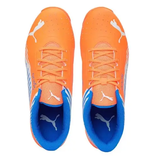 Puma 22 FH Rubber Cricket Shoes Neon Citrus-White Bluemazing - FOOTWEAR - RUBBER SOLE