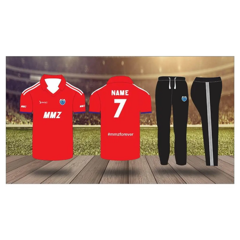 Cricket Uniform Jerseys Shirt Trouser Custom Made Red Black MMZ - CLOTHING CUSTOM