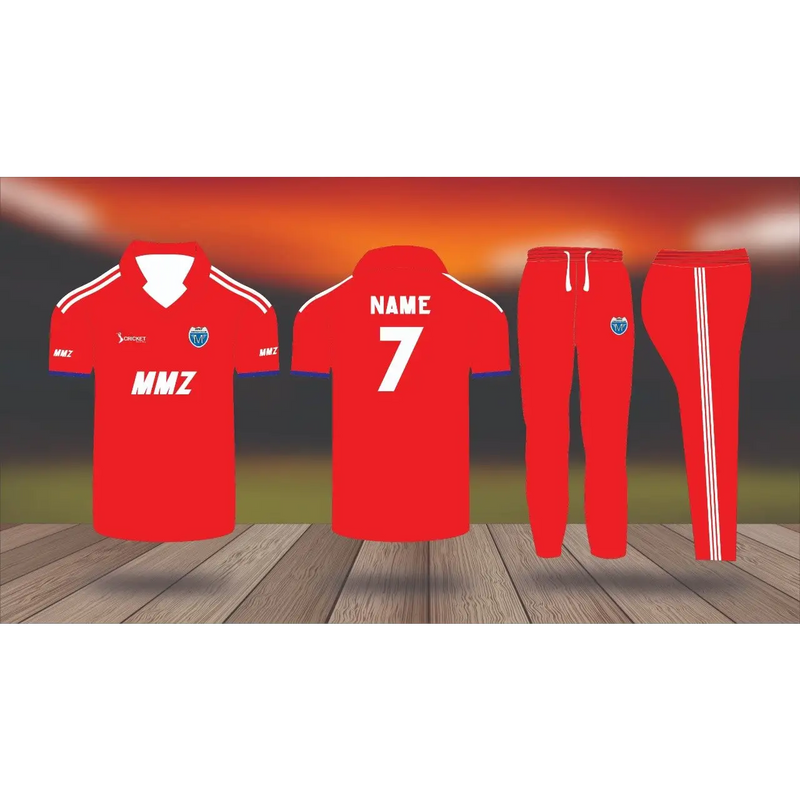 Cricket Uniform Jerseys Shirt Trouser Custom Made Red Black MMZ - CLOTHING CUSTOM