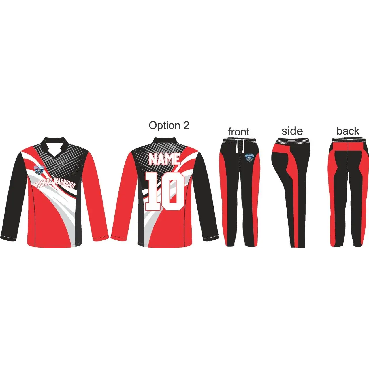 Cricket Uniform Kit Red Black Design - S-XL - Custom Cricket Wear 2PC Full