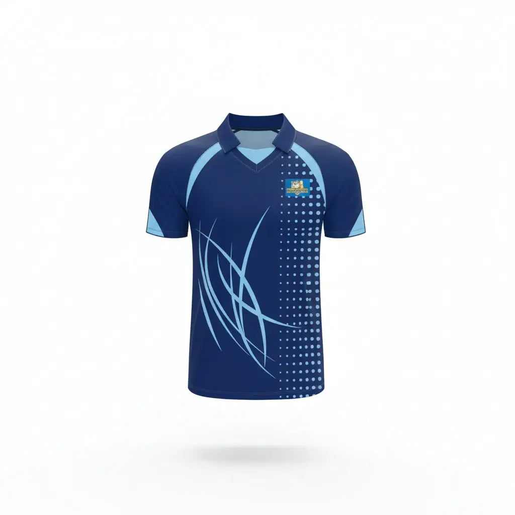 Customizable Cricket Shirt Trouser and Cap - Blue 3 Piece Set - TeamWear