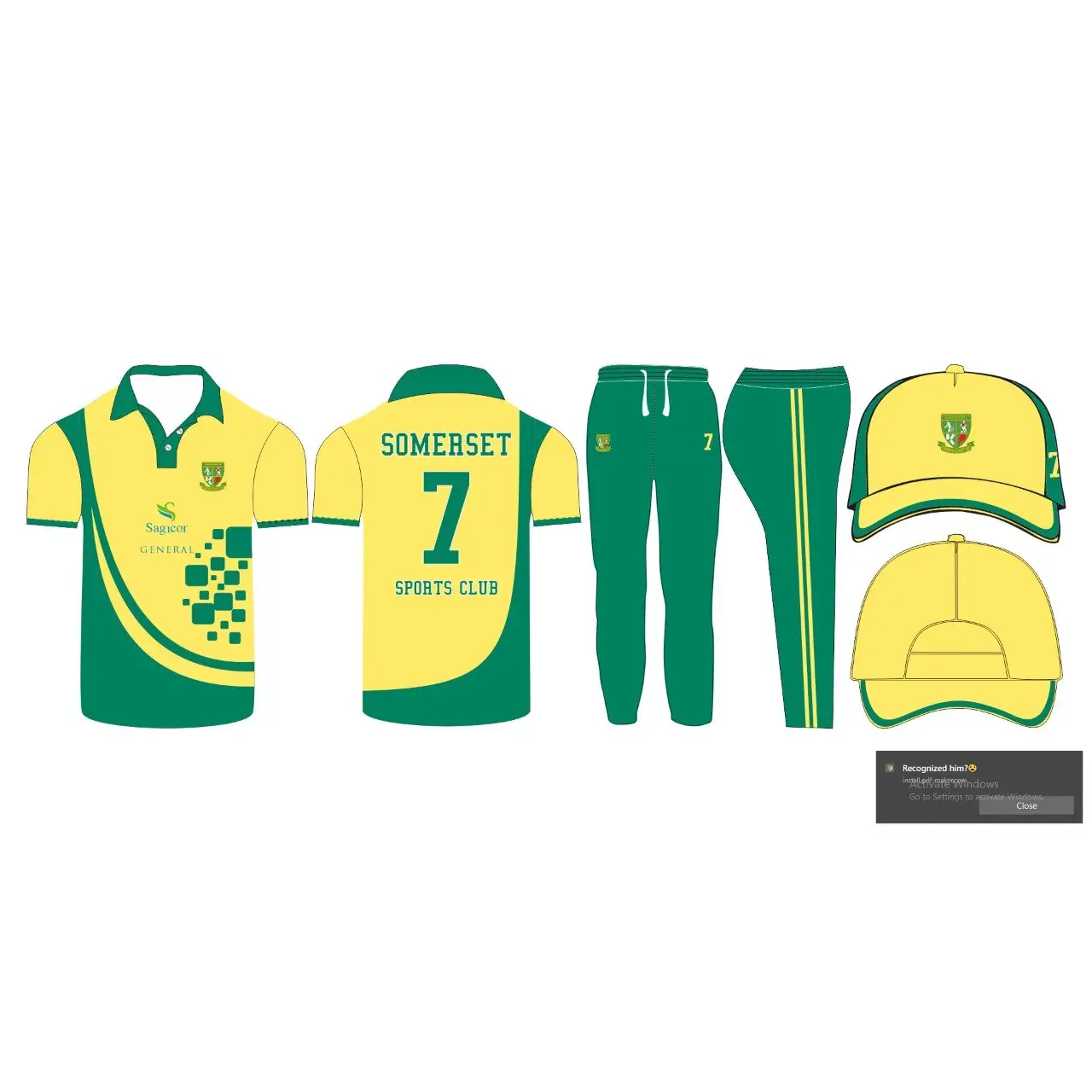 Customized Cricket Uniform Kit Jersey Shirt Trouser Cap Yellow Green - CLOTHING CUSTOM