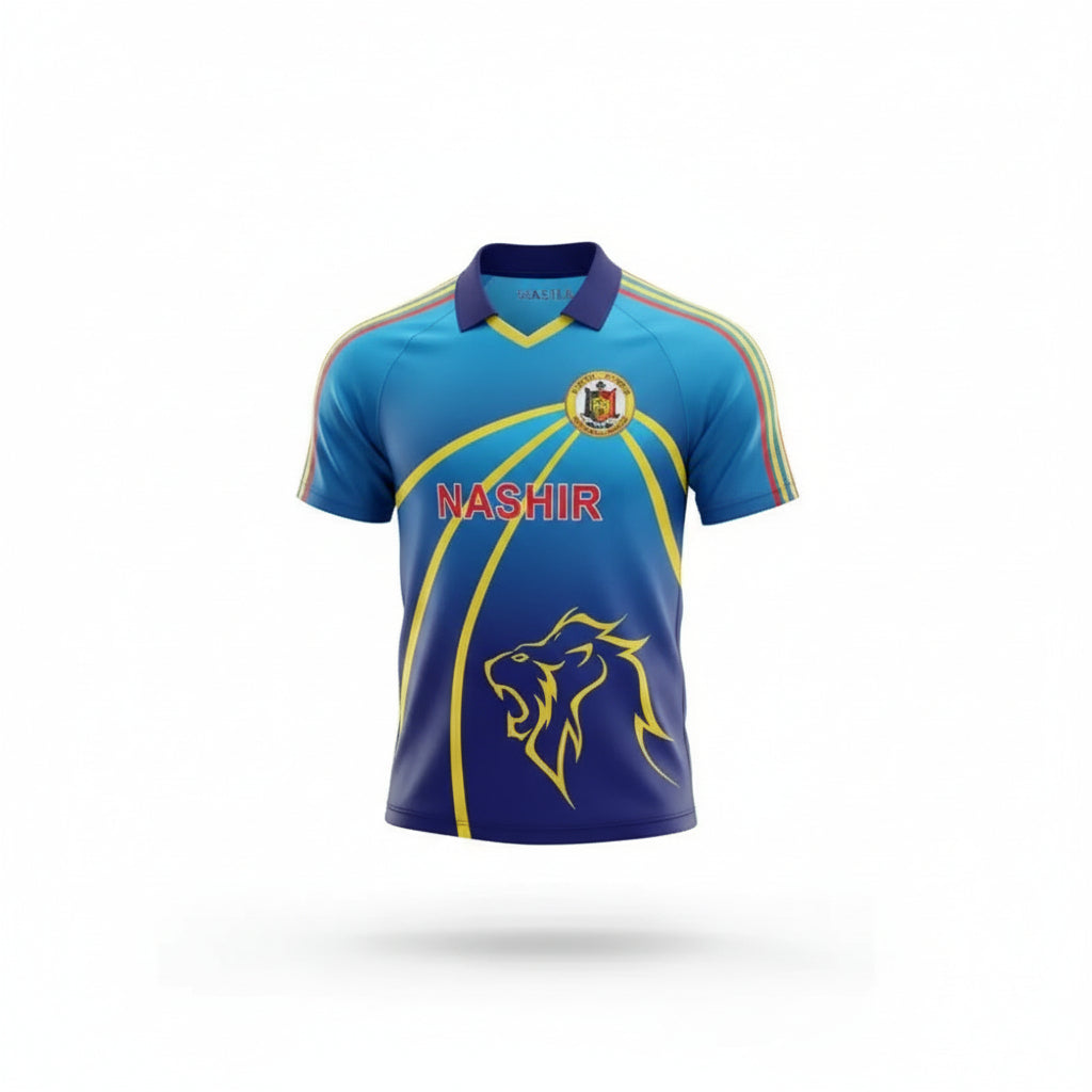 Cricket Kit Uniform Fully Customized Color Clothing Blue & Yellow 3 Piece Set