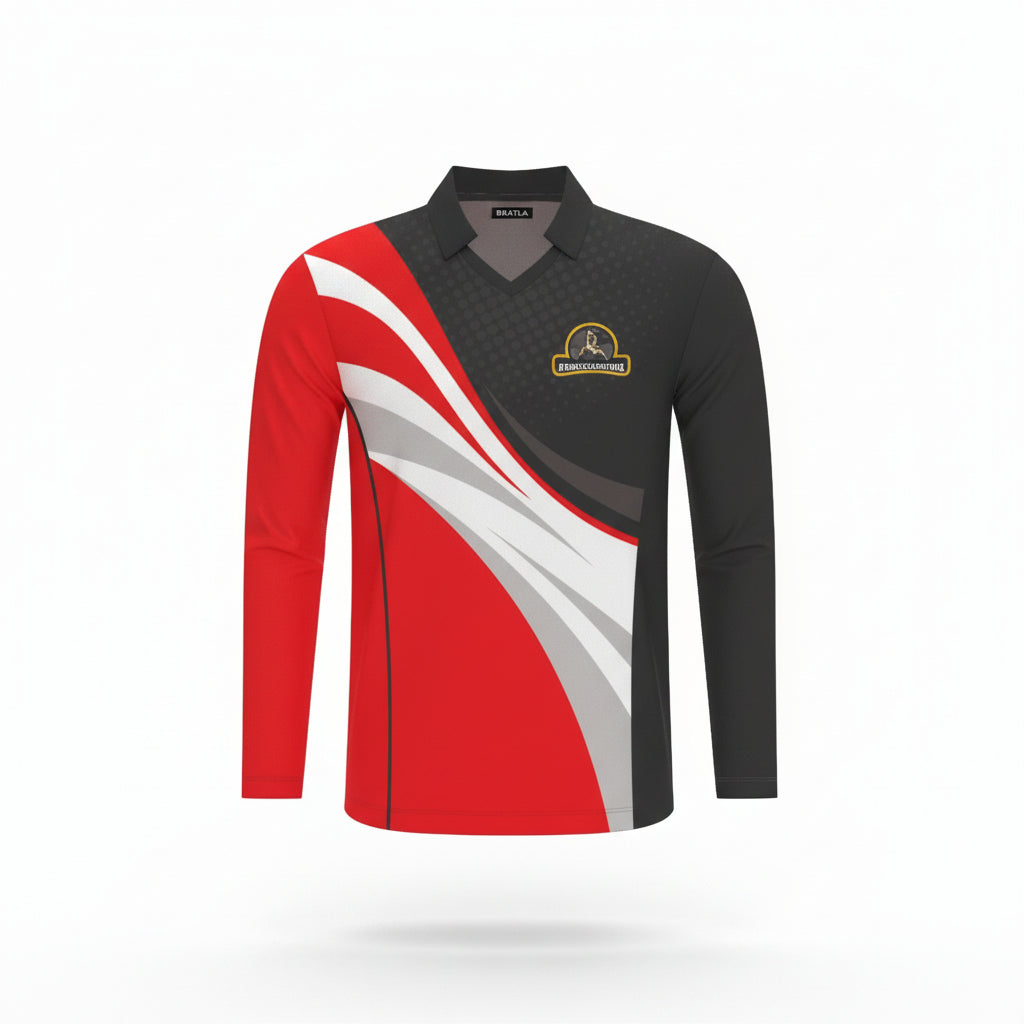 Sports Custom Made Jersey Trouser and Cap Black Red White