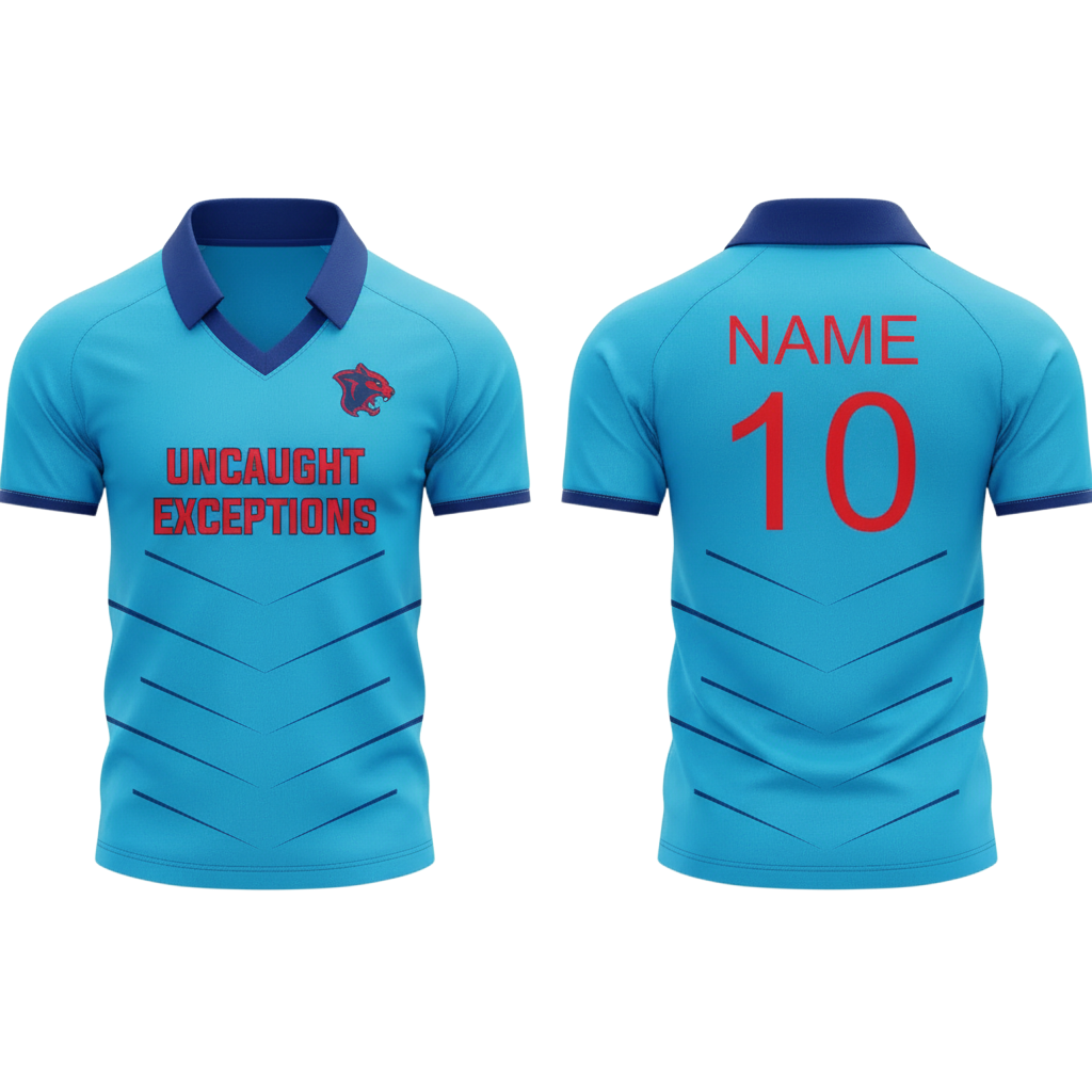 Cricket Jersey Shirt Customized Sublimation Sky Blue Shirt Only