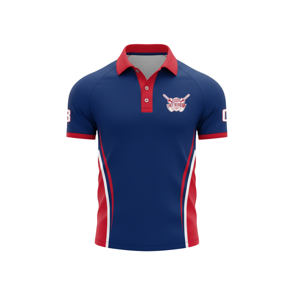 Cricket Uniform Kit Jersey Trouser Cap Blue Red Fully Sublimation 3 Piece Set