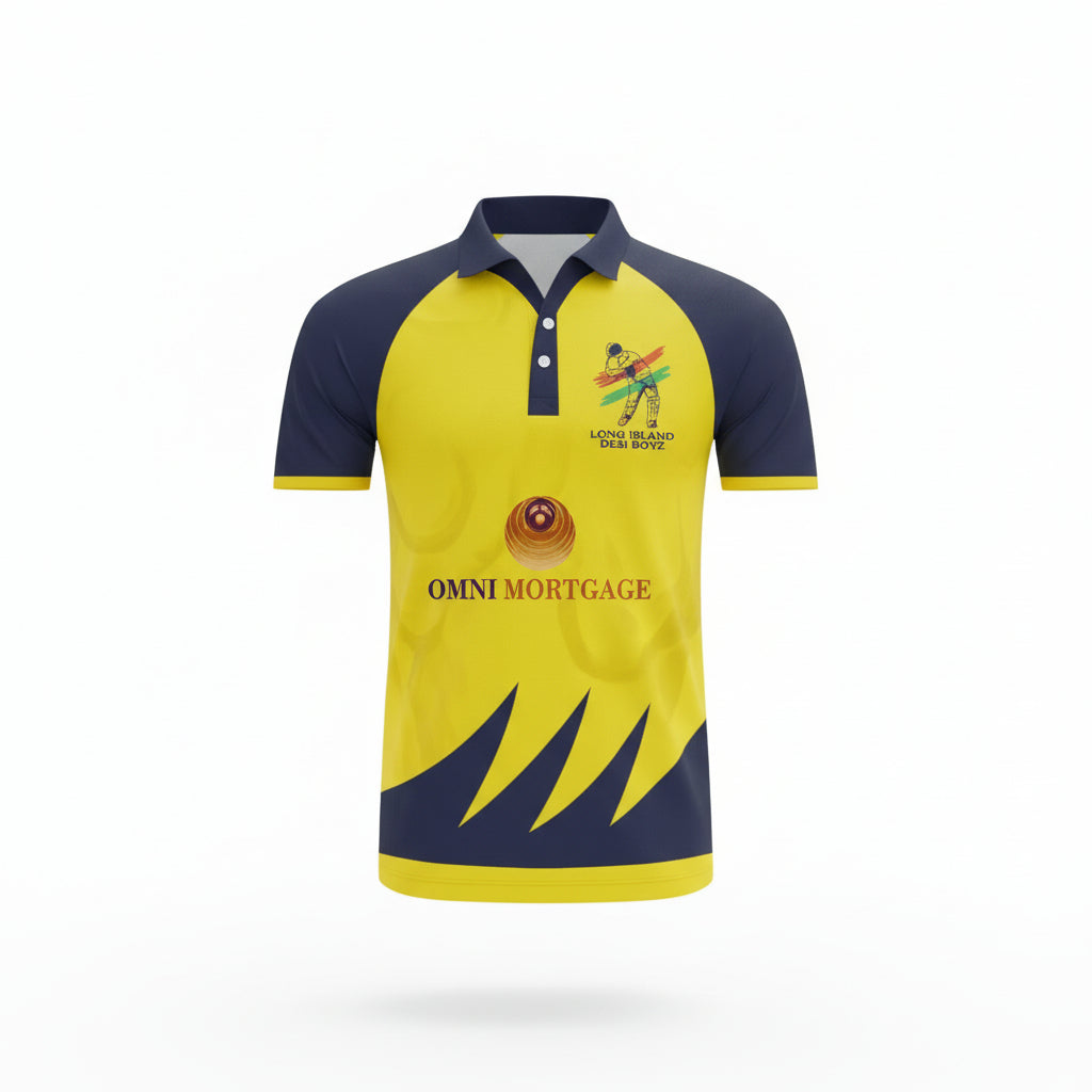 Full Sublimation Sports Uniform Kit Blue & Yellow 3 Piece Set