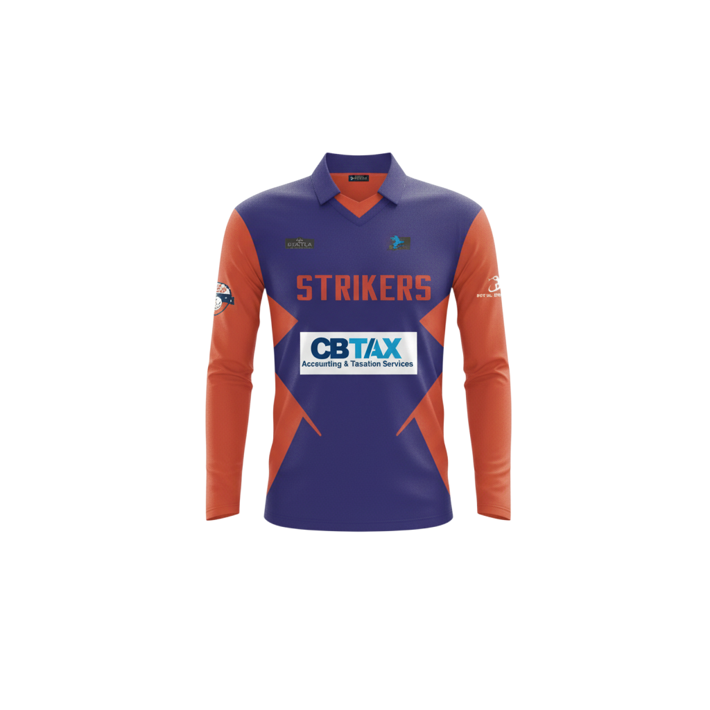 Cricket Full Sublimation Jersey Trouser and Cap Blue and Red 3 Piece Set