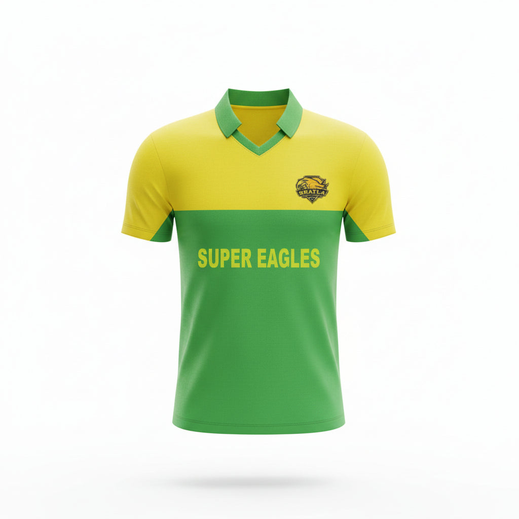 Cricket Custom Made Kit Super Eagles Green and Yellow 3 Piece Set