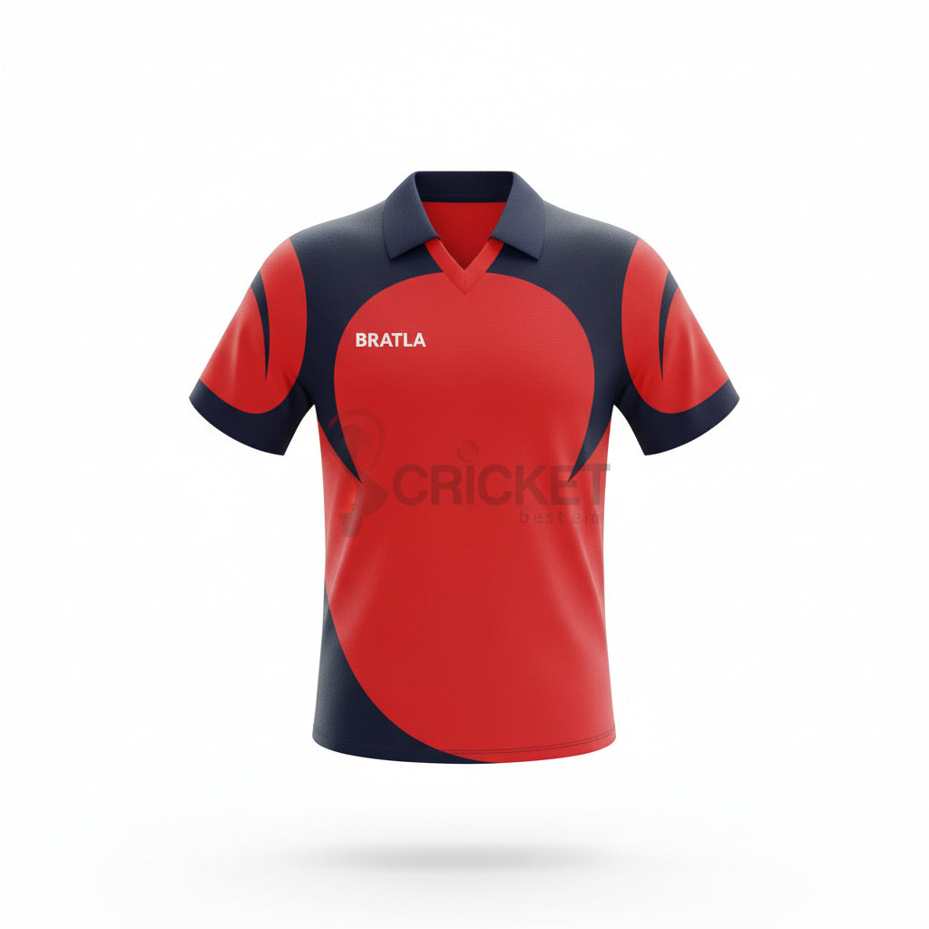 Cricket Kits Custom Made Color Uniform Jerseys Red & Navy 2 Piece Set